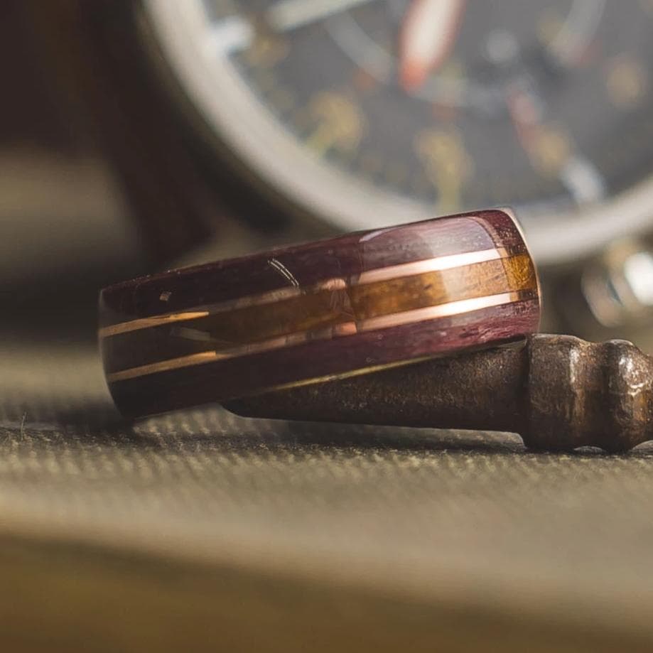 Pendiente de nombre — Alianza: Koa hawaiano / Purple Heart / Cobre